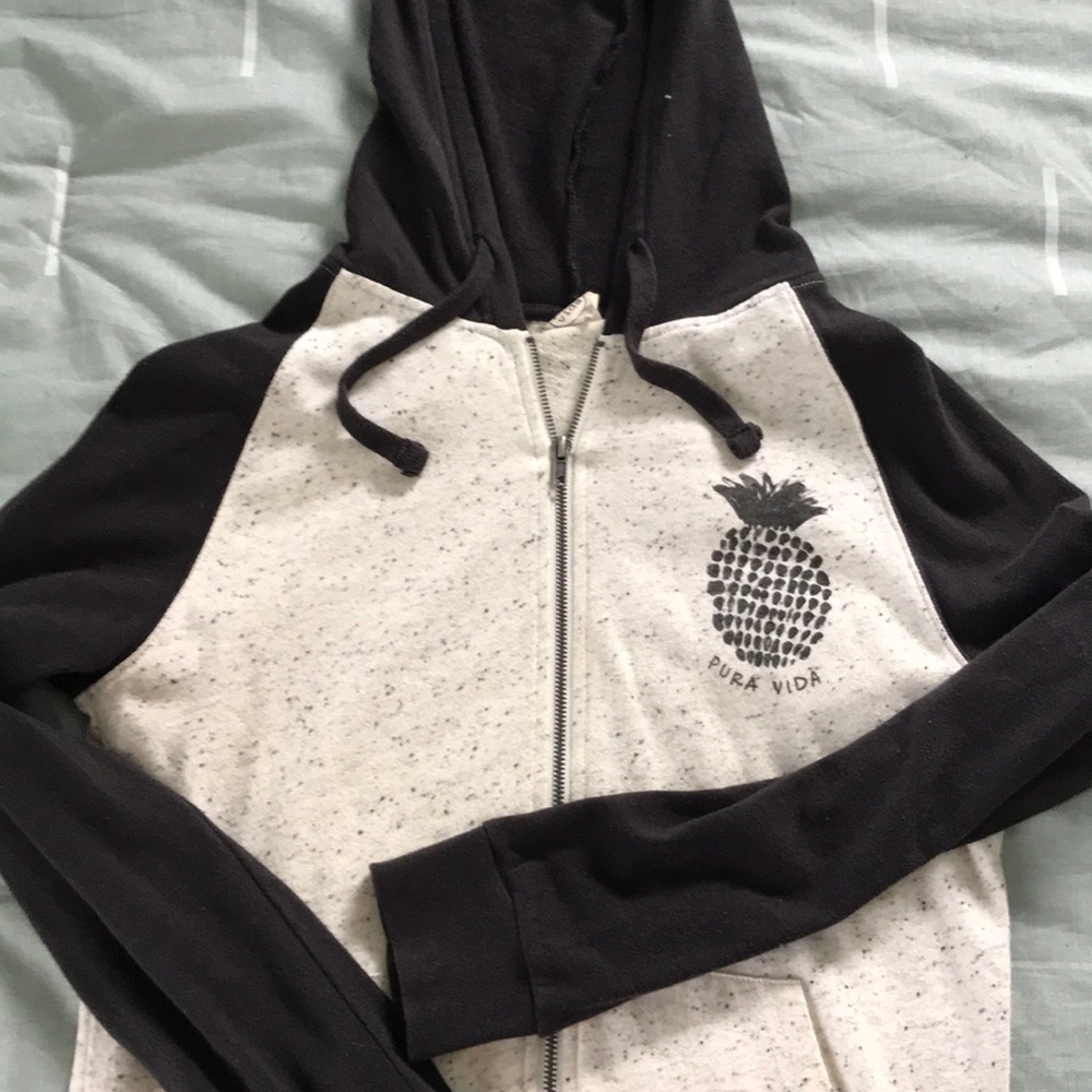 Zip-up sweater with hood